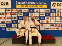 Ü30 Deutsche Einzelmeisterschaften in Bad Homburg am 25.09.21
_Gold für Hendrik Schuster M3 -66kg (Leipzig Randori West) li. und Silber für Robert Becke M3 -73kg (Döbelner SC) re. 